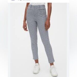 Gap gingham stretch high waist ankle pants